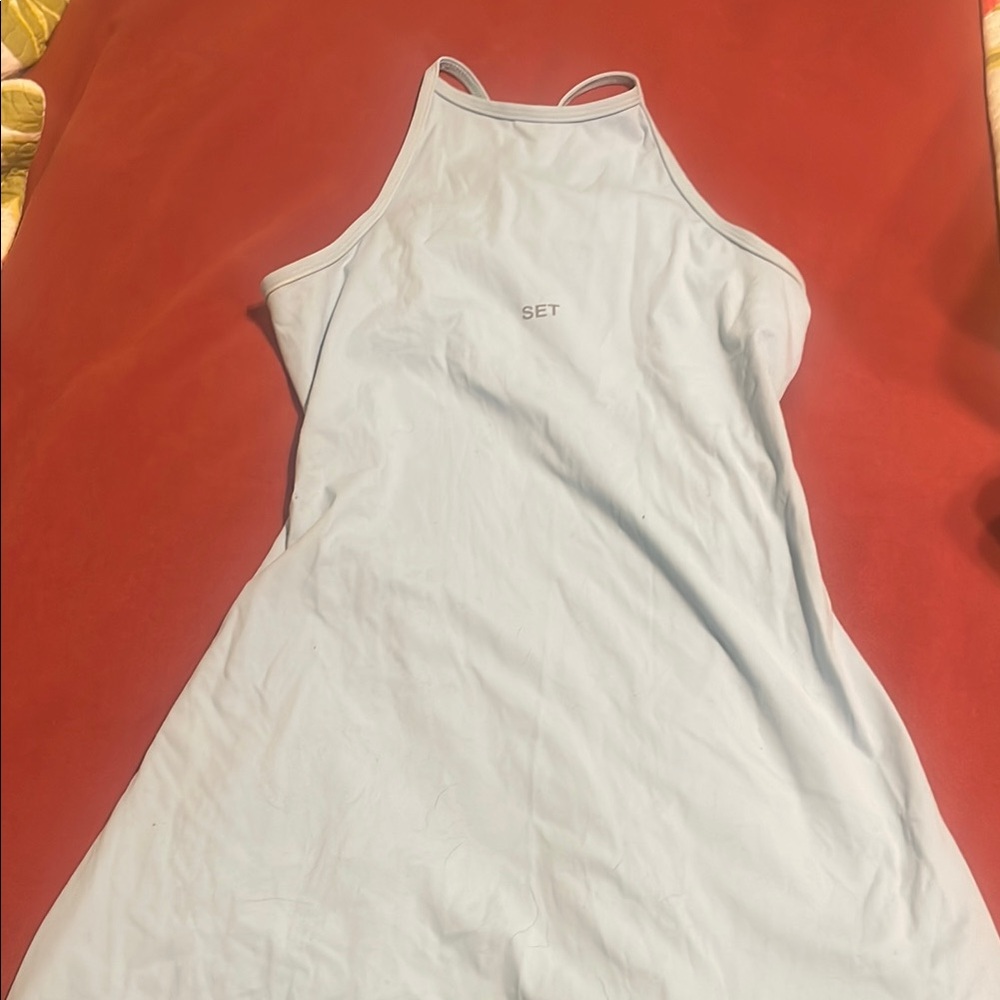 Light Blue Halter Dress